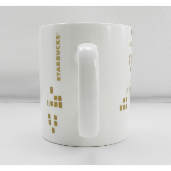 Starbucks White Gold Christmas Tree Mug - Holiday 2014 Coffee Cup - 15.2 fl oz - Picture 4 of 6